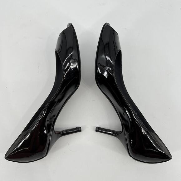 Donald J. Pliner Dark Brown Patent Leather Peep Toe Pumps Women’s 6 - Picture 4 of 12